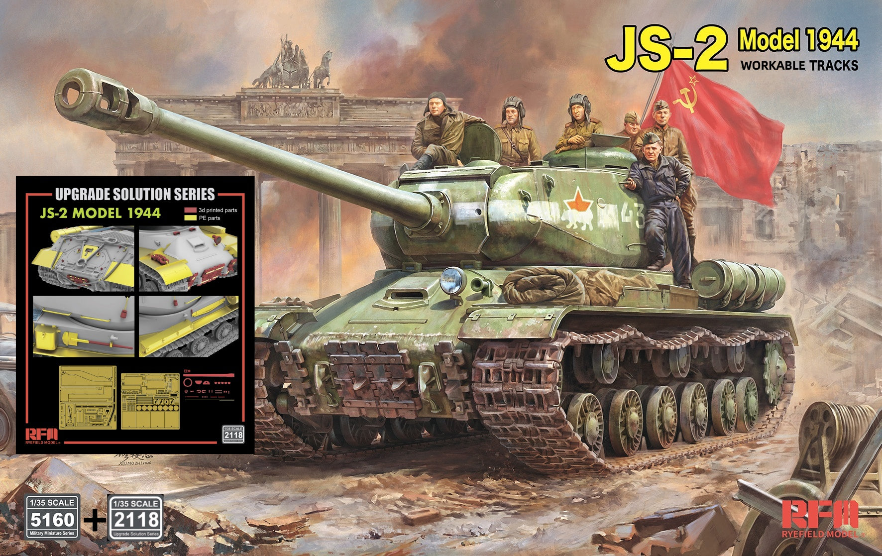 RYE FIELD 5160 1/35 JS-2 Model 1944 Heavy Tank(Workable Tracks)+Upgrade Parts 