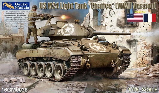 Gecko Models 16GM0038 1/16 US M24 Light Tank"Chaffee' (WWII Version] Model Kit