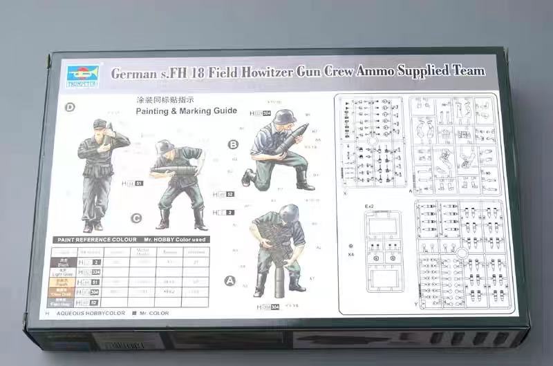 Trumpeter 1/35 00426 German s.FH 18 Field Howitzer Gun Crew Ammo Supplied Team