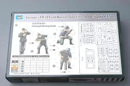 Trumpeter 1/35 00426 German s.FH 18 Field Howitzer Gun Crew Ammo Supplied Team
