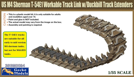 Gecko Models 35GM0094 1/35 US M4 Sherinan T-54E1 Workable Track link w/Duckbill ModelHive