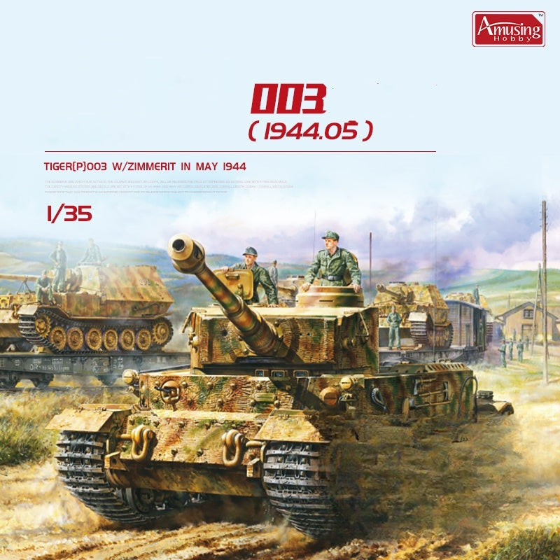 AMUSING Hobby 35A059 1/35 WWII German Tiger P003 Command Vehicle W/Zimmerit 1944