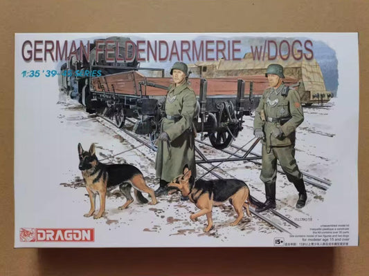 DRAGON 6098 1/35 Scale German Feldendarmerie w/Dogs Model Kit