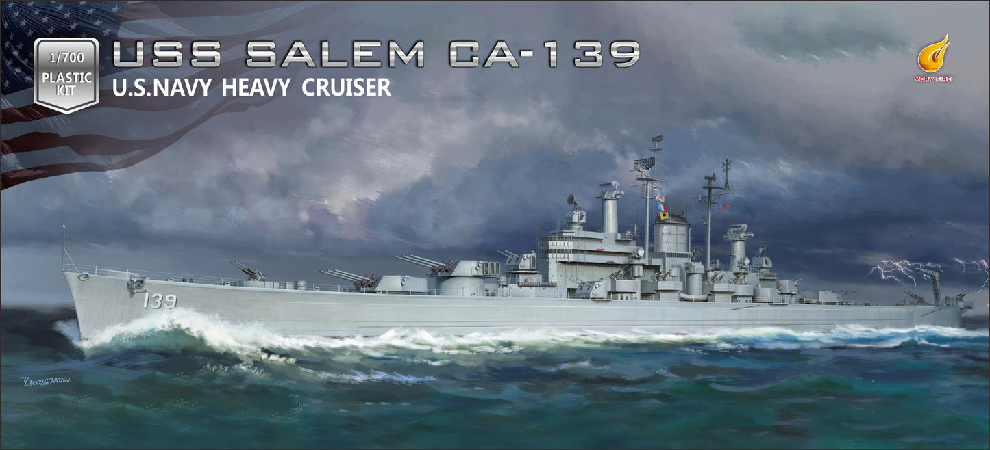 VeryFire 1/700 USS SALEM CA-139 U.S NAVY CRUISER & PE Metal Etch Deluxe Edition
