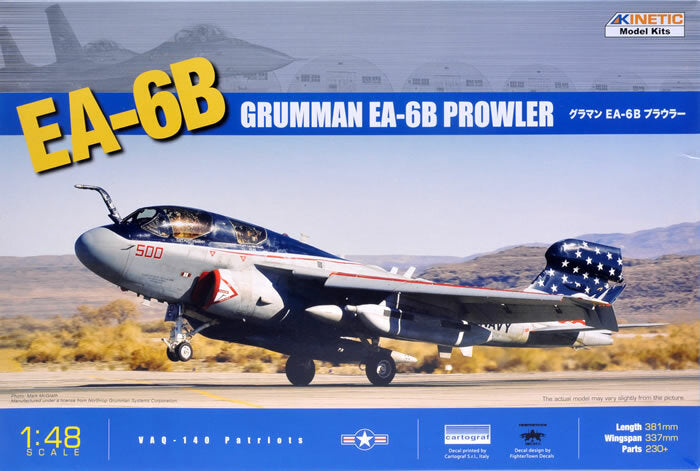 Kinetic K48022 1/48 SCALE GRUMMAN EA-6B Prowler Assembly Model Kit