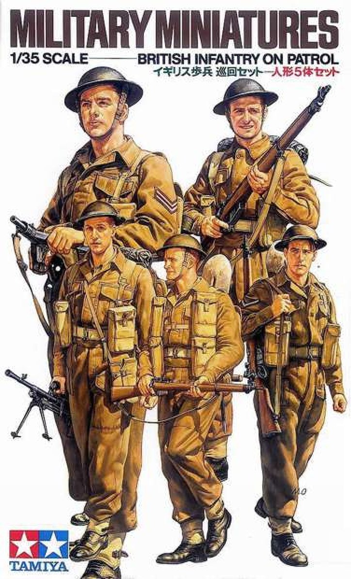 Tamiya 35223 1/35 Scale Military Model Kit WWII British Infantry on Patrol Set