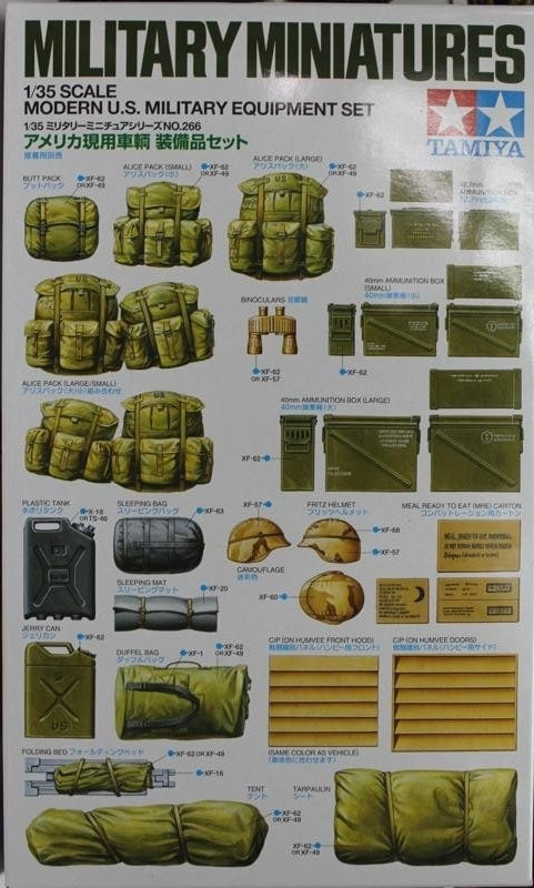 Tamiya 35266 1/35 Scale Model Kit Modern US Army Military Vehicle Equipment Set