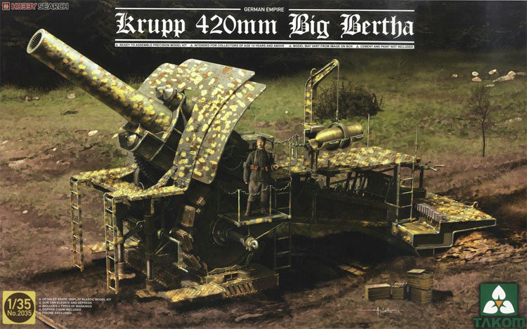 Takom 1/35 2035 WWI Imperial German Arm Krupp 420mm Big Bertha Model Kit Presale