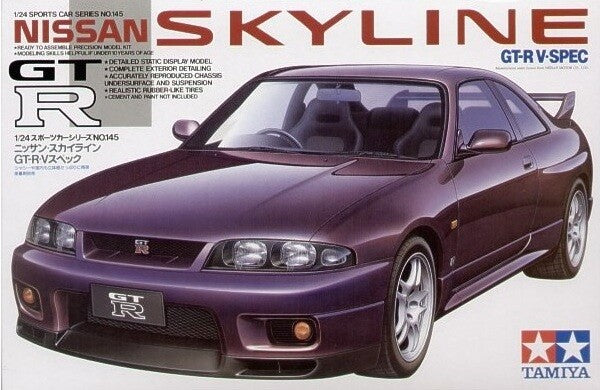 Tamiya 24145 1/24 Scale Model Sports Car Kit Nissan Skyline GT-R R33 V-Spec NIB