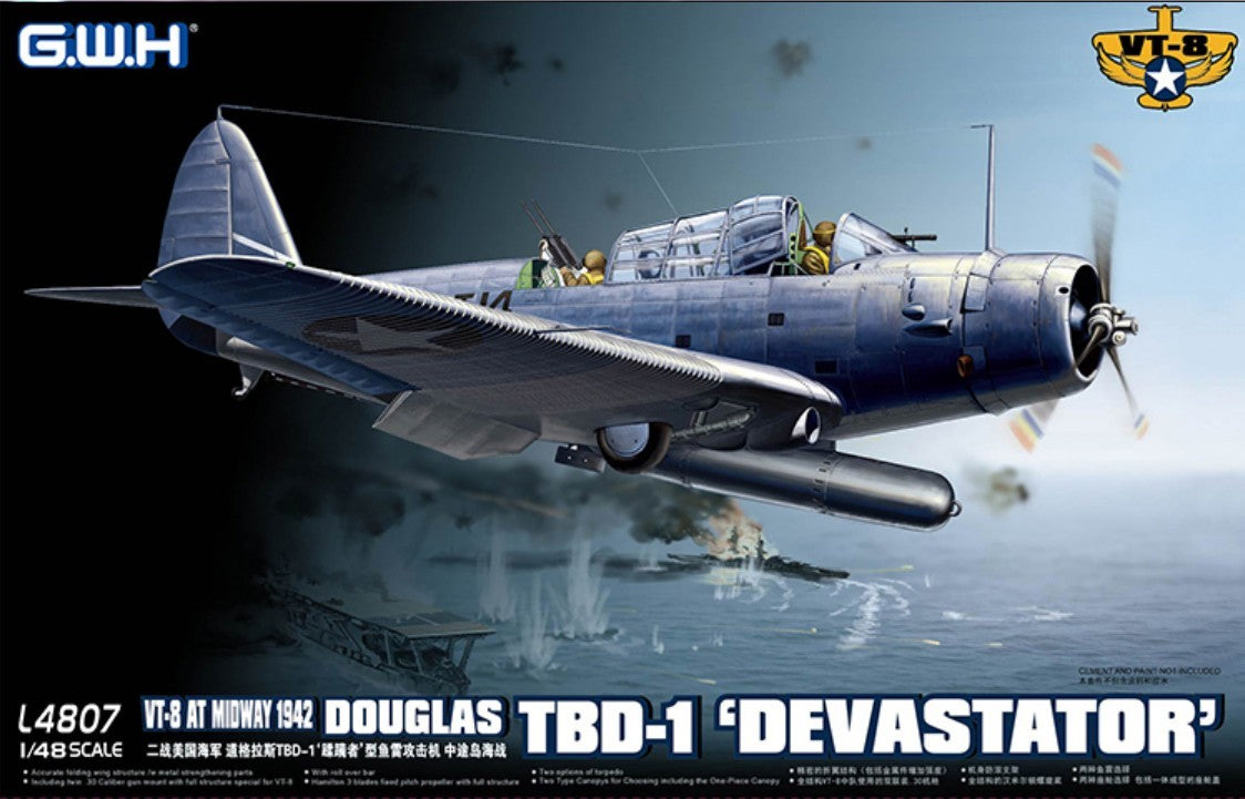 GreatWall 1/48 L4807 Devastator' Douglas TBD-1 VT-8 at Midway 1942 Model Kit