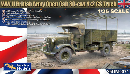 Gecko Models 35GM0071 1/35 WWII British Army Open Cab 30-cwt 4x2 GS Truck ModelHive