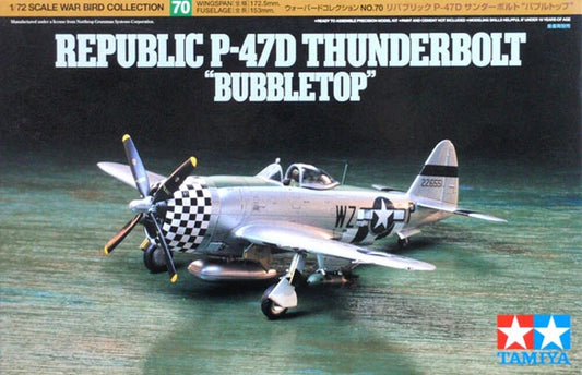 Tamiya 60770 1/72 Aircraft Model Kit USAF Republic P-47D Thunderbolt BubbleTop
