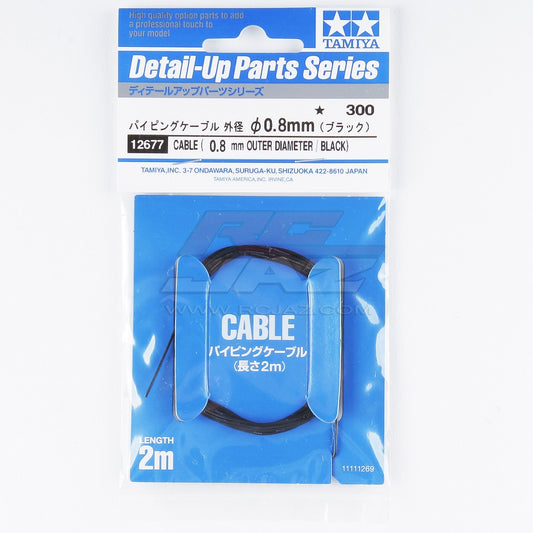 Tamiya 12677 0.8mm Piping Cable (2m) For 1/6 1/12 1/24 Model Car Detail Up Parts