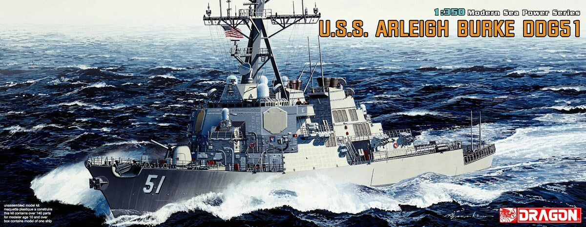 DRAGON 1023 1/350 U.S.S. Arleigh Burke (DGG-51) Modern Sea Power Series Kit