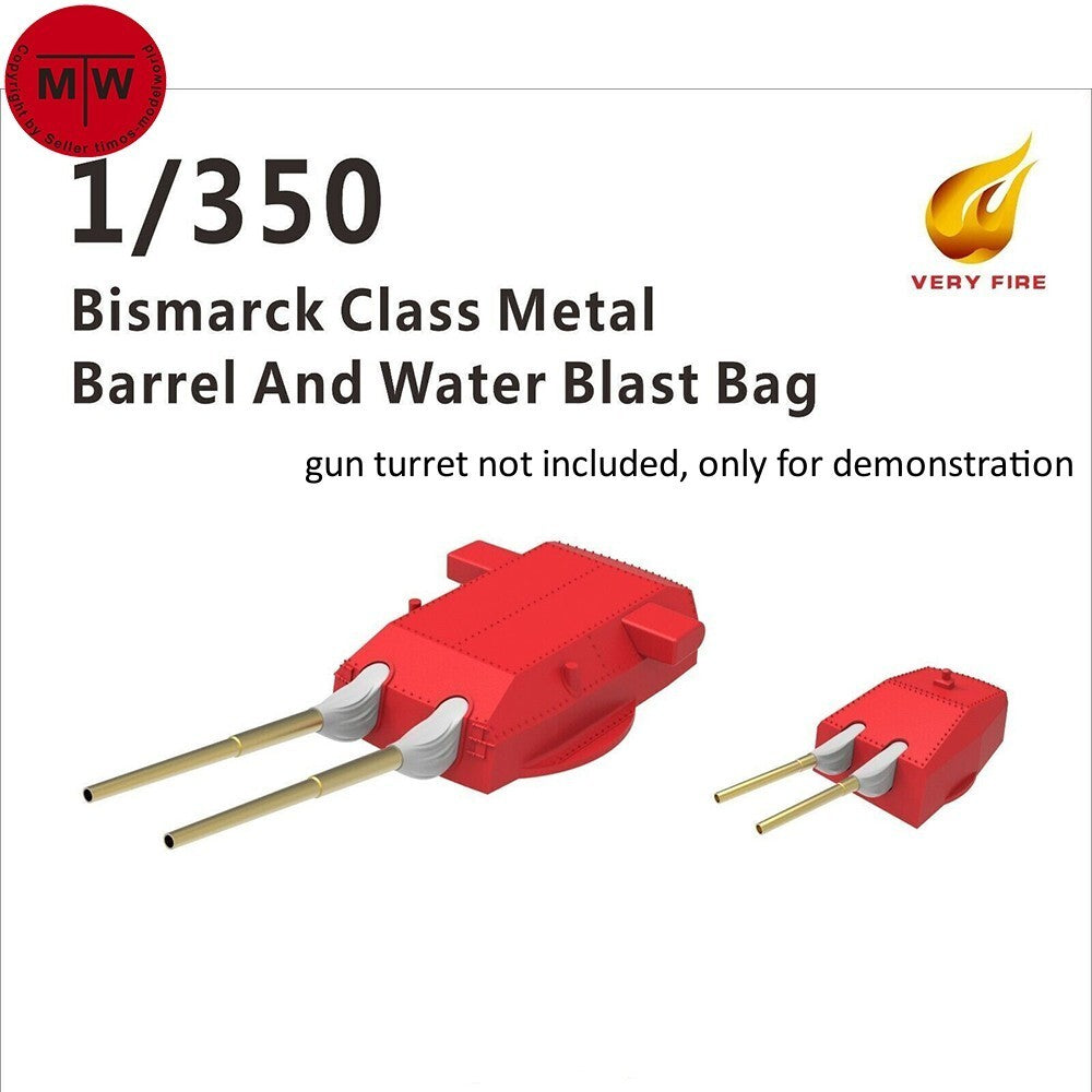 Very Fire DKM01 1/350 Bismarck Class 380mm 150mm Metal Barrel Water Blast Bag