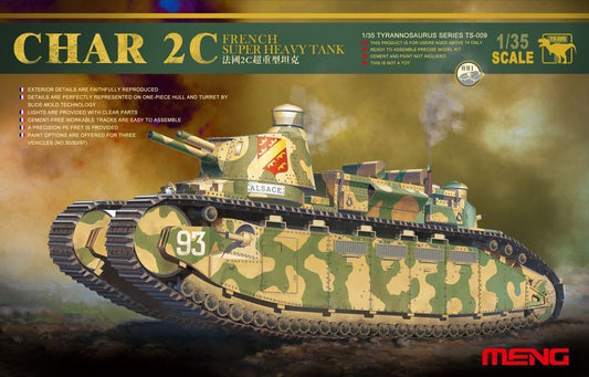 Meng TS-009 Model 1/35 French Super Heavy Tank CHAR 2C w/Xtras Super WAR
