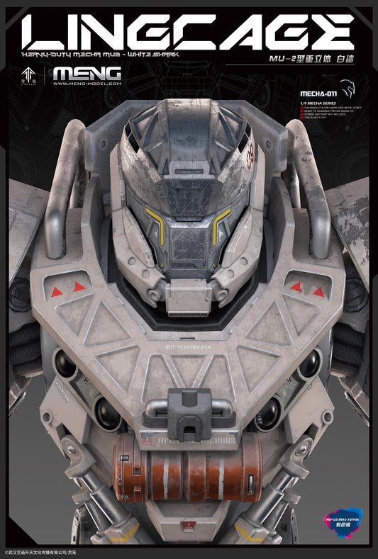 MENG MECHA-011 1/9 LINGCAGE Heavy-Duty Mecha MU2-WHITE SHARK-Pleasant Color Ver.