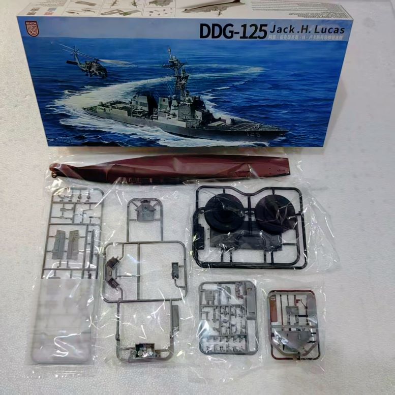 Explore the BEACON HOBBY S3001 DDG-125 1/350 Jack.H.Lucas Destroyer Model Kit, available in full hull and waterline options for model enthusiasts.