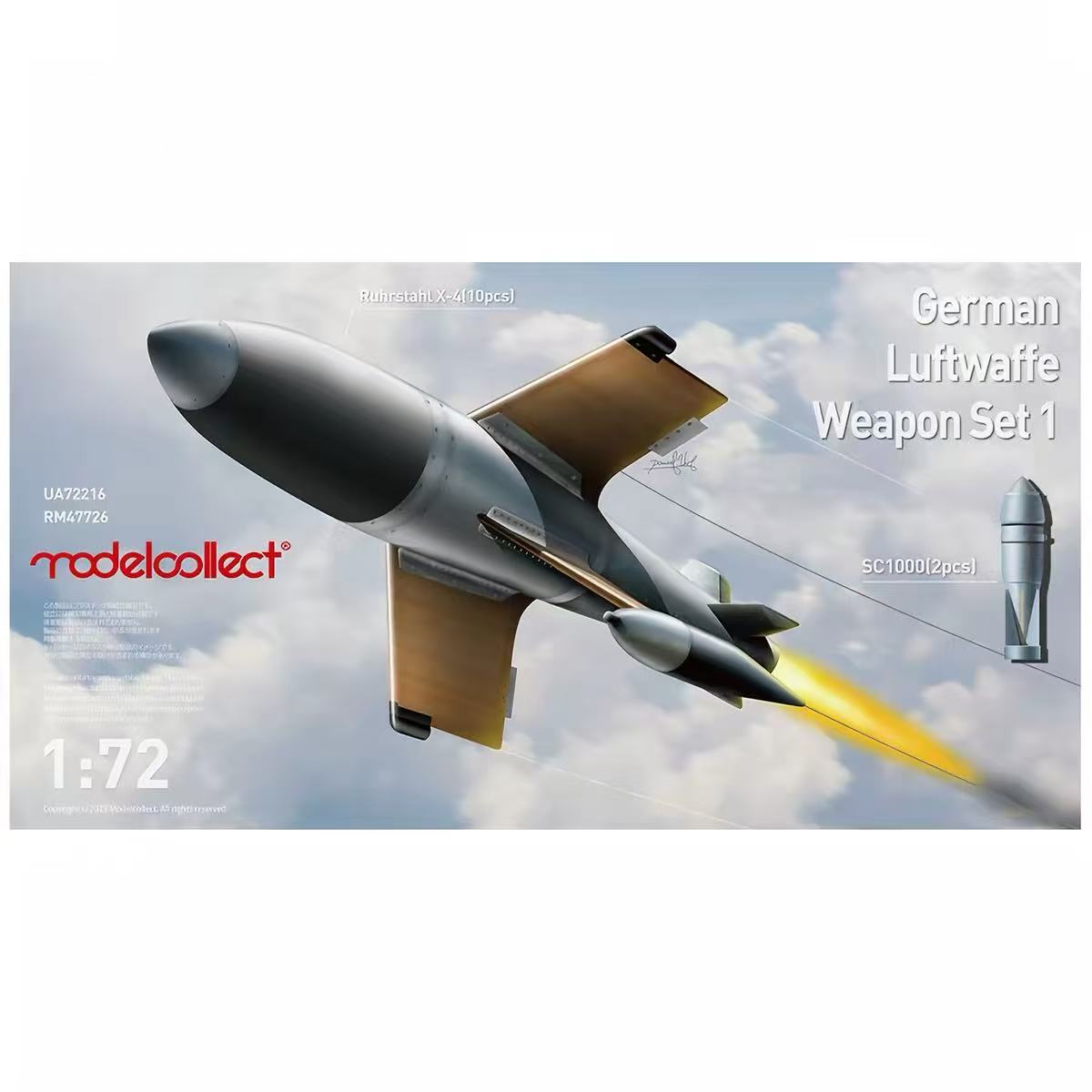 Collect Model UA72216 1/72 Scale German Luftwaffe Weapon Set 1 Plastic model