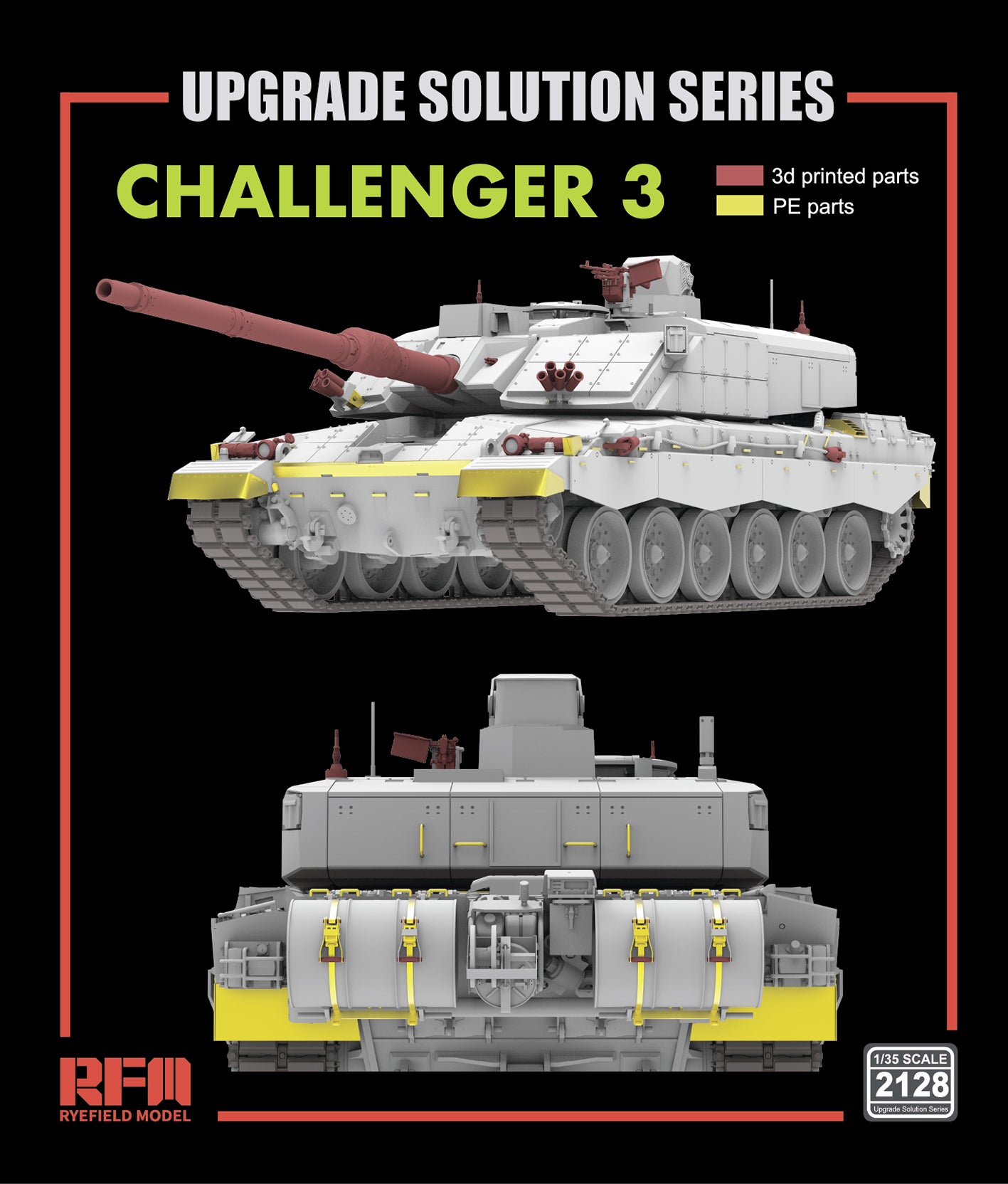 RYE FIELD RFM-2128 Challenger 3 Upgrade Kit (3d Printed Parts/PE parts) Presale