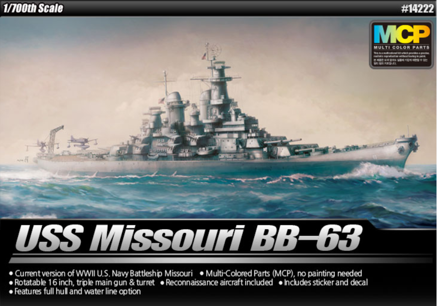 Academy 14222 1/700 USS Missouri BB-63 [MCP] Model Kit