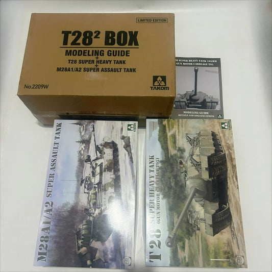 TAKOM 2209W 1/35 T28*2 BOX(2209+2210+Modeling Guidebook) Tank Model Kit