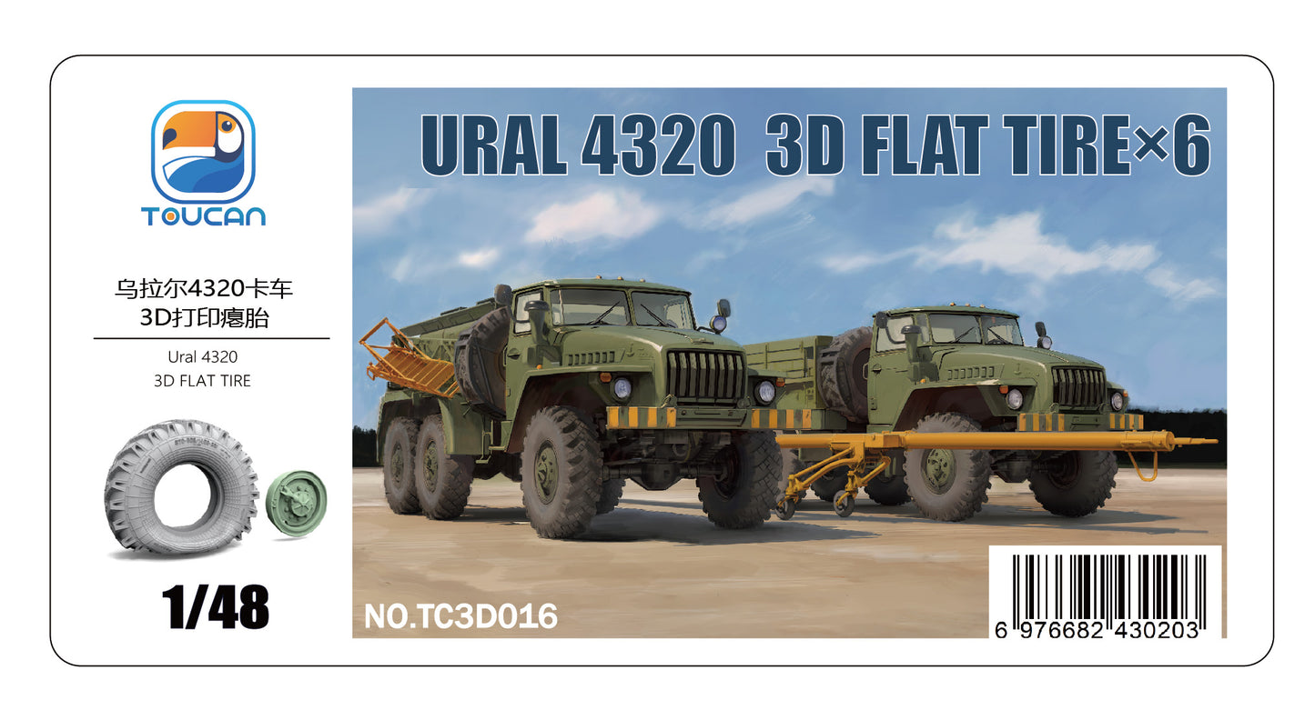 TOUCAN  TC3D016 1/48 URAL 4320 3D FLAT TIRE