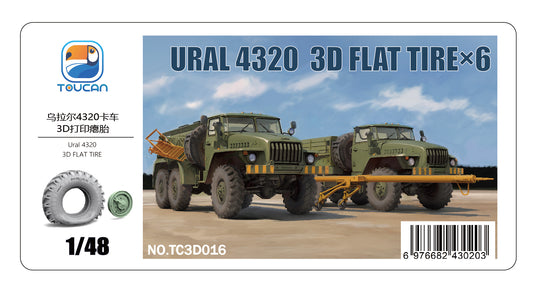 TOUCAN  TC3D016 1/48 URAL 4320 3D FLAT TIRE