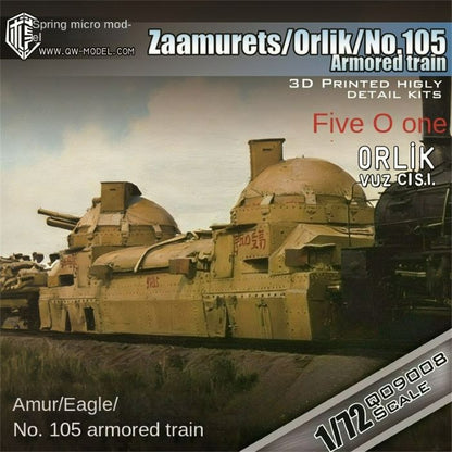 QW Q09008 1/72 Zaamurets/Orlik/No,105 Armored Train Model Kit w/Metal Track