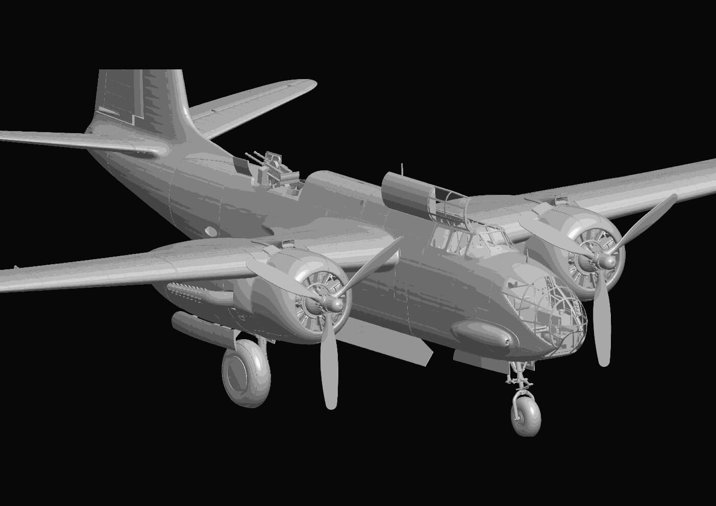 HK Model 01F015 1/48 DB-7B Boston III Type A Medium Bomber Aircraft Model Kit