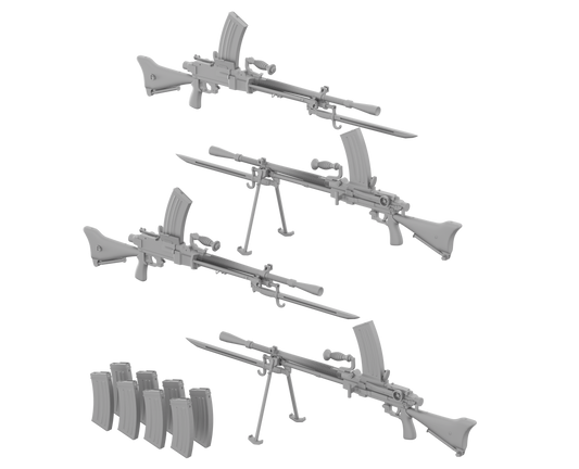 Rheinmetall 35077 1/35 Type 99 Light Machine Gun Bayonet Variant (4 with straps)