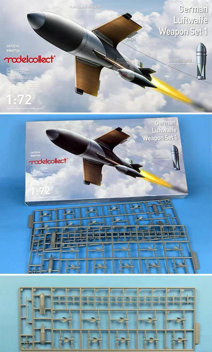 Collect Model UA72216 1/72 Scale German Luftwaffe Weapon Set 1 Plastic model