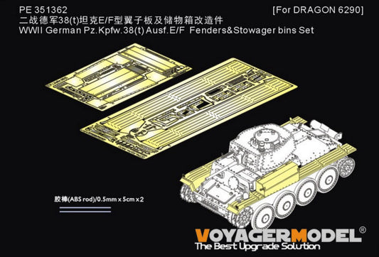 VOYAGER 351362 Pz.Kpfw.38(t) Ausf.E/F Fenders&Stowager Bins Set FOR DRAGON 6290