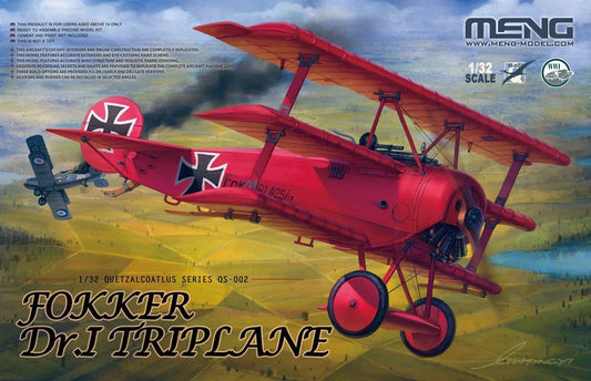 MENG MODEL QS-002 1/32 Fokker Dr.I Triplane Plastic Assembly Model - ModelHives