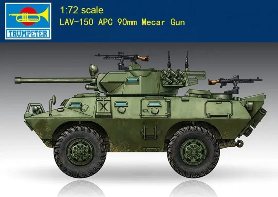 Trumpeter 07442 1/72 US. LAV-150 APC 90mm Mecar Gun Model Kit
