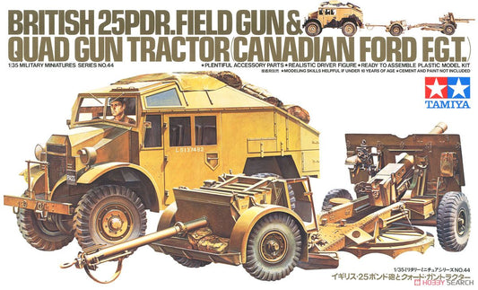Tamiya 35044 1/35 British 25Pdr. Field Gun & Quad Gun Tractor