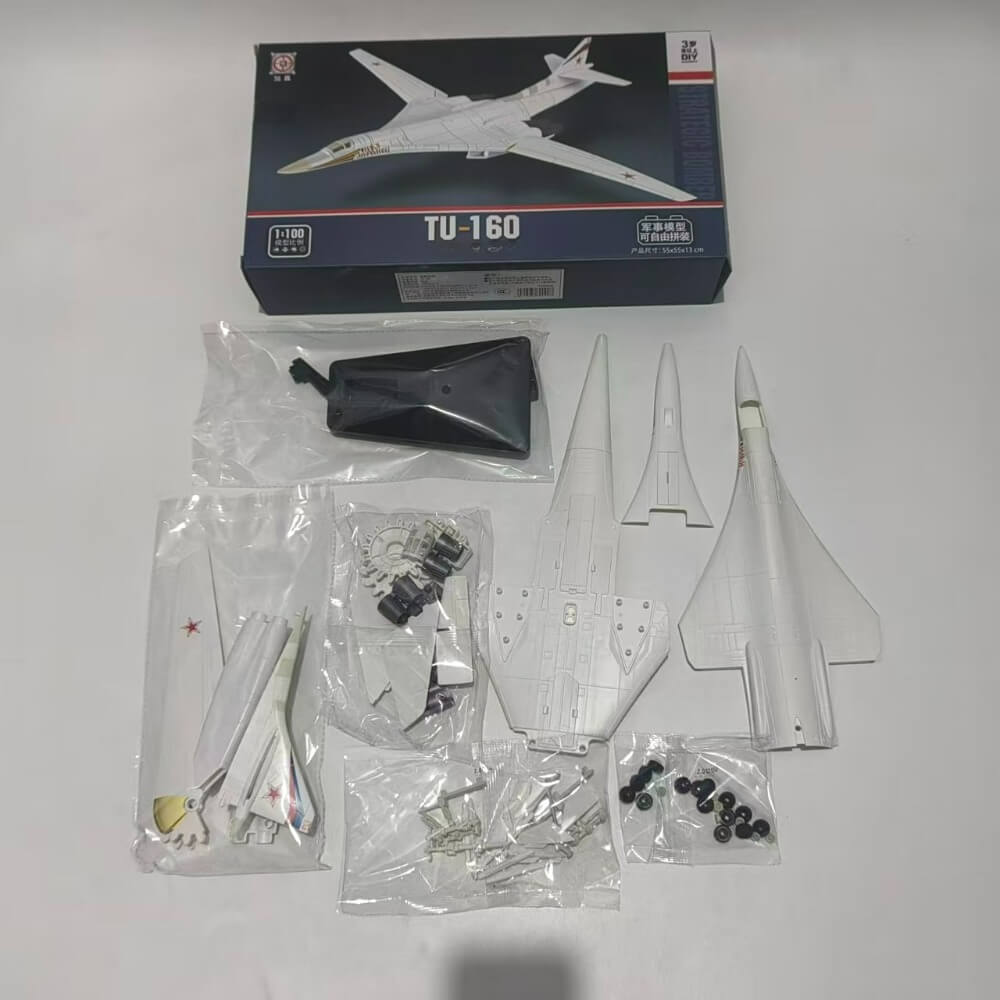 TU-160 Strategic Bomber Model Kit Glueless | 4D Model TU-160 1/100 Scale