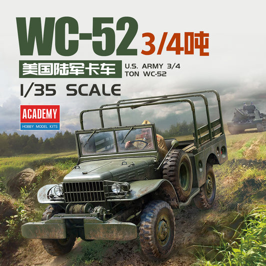 ACADEMY AC13564 1/35 U.S. Army 3/4 ton WC-52 Truck Model Kit