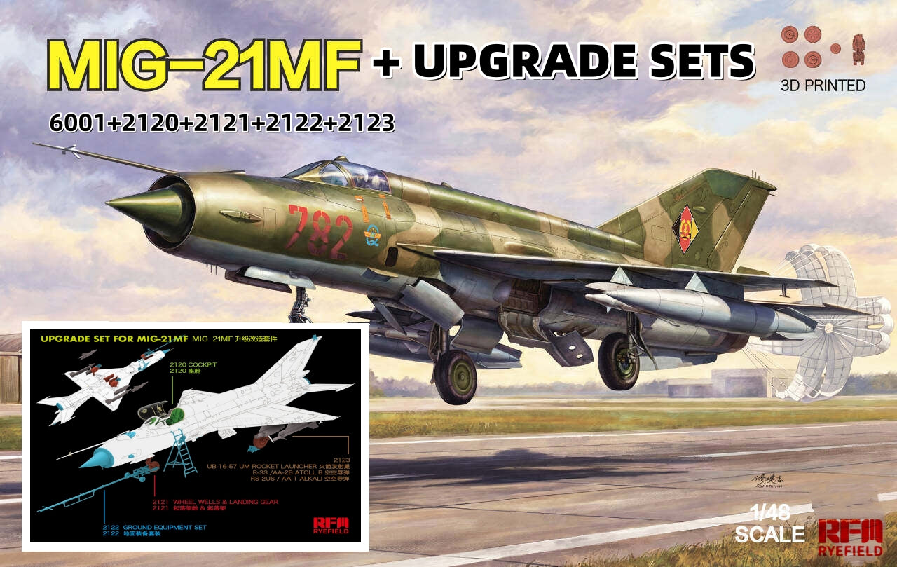 Rye Field Kit 6001 1/48 Soviet MiG-21MF Fighter+2120/2121/2122/2123 Upgrade Kits Presale