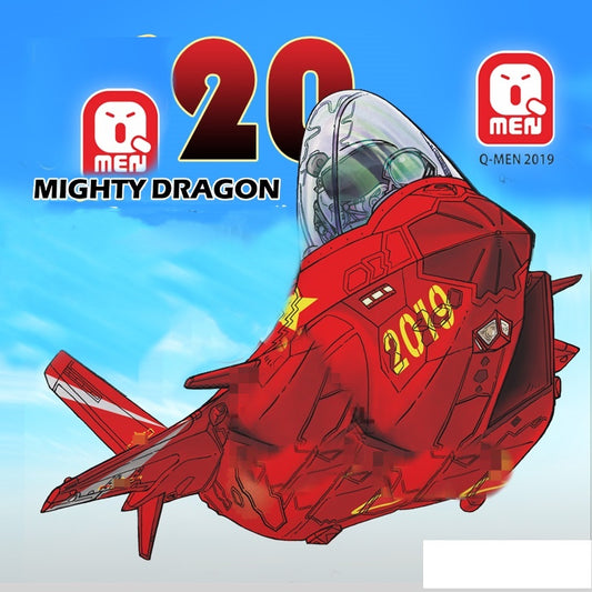 China Air Force J-20 Mighty Dragon Egg Plane Assembly Model Kit Q-MEN 01001