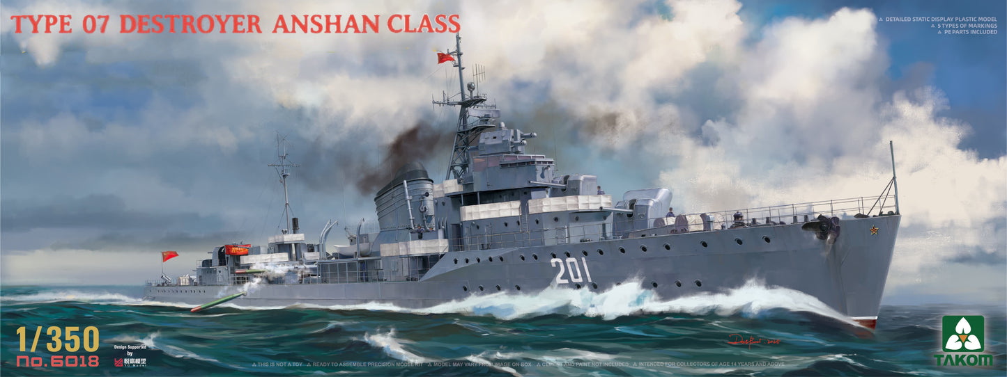 TAKOM 6018 1/350 PLA NAVY Type 07 destroyer AnShan Class Assembly Model Kit