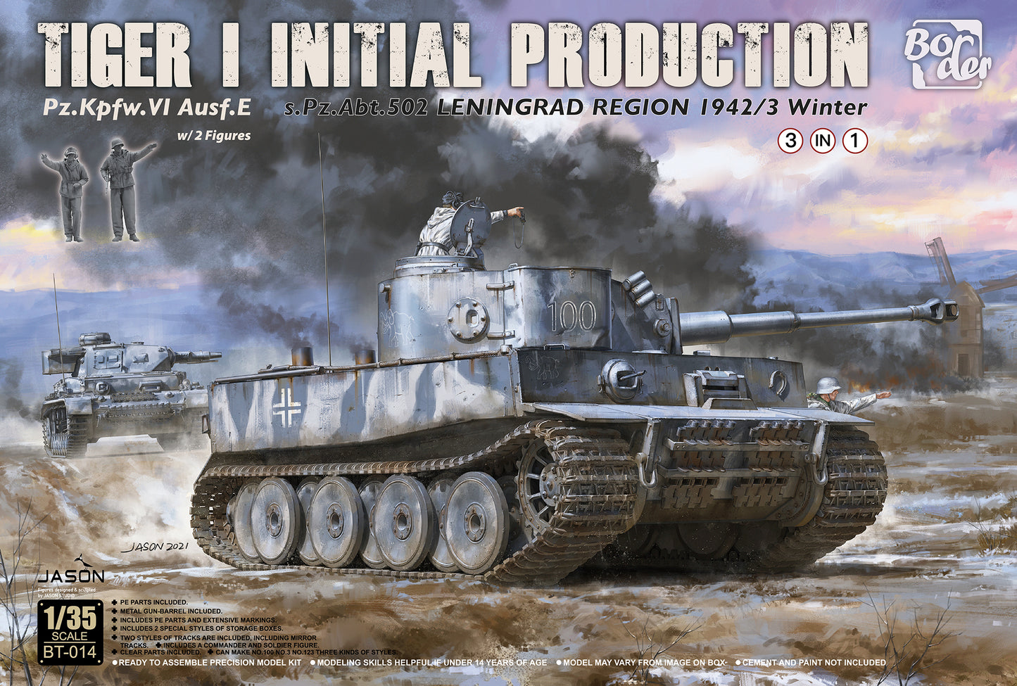 Border BT-014 1/35 Tiger I Initial Production s.Pz.Abt.502 Leningrad Region 1942