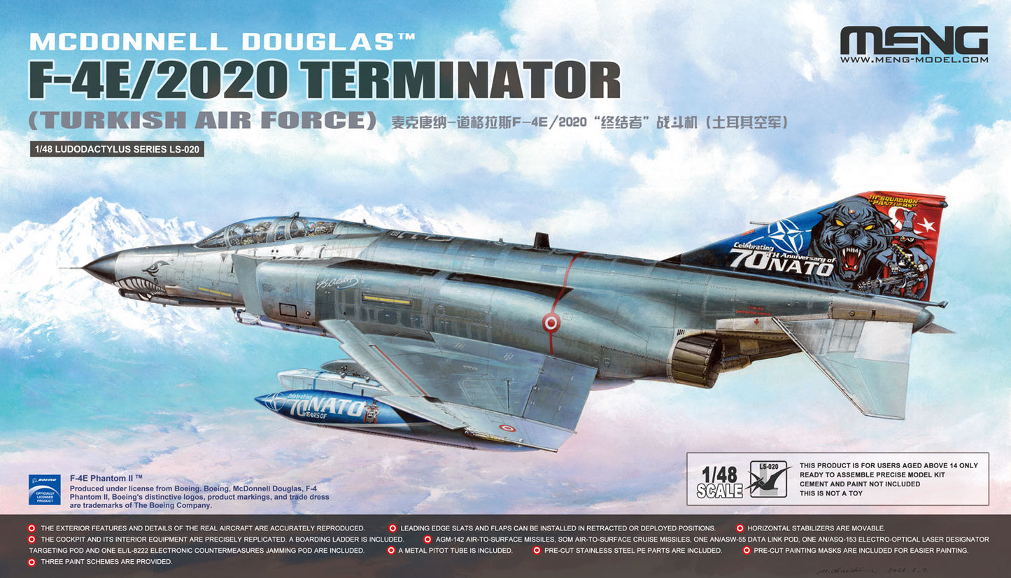 MENG LS-020 1/48 F-4E/2020 TERMINATOR (Turkish Air Force) Fighter Aircraft Model