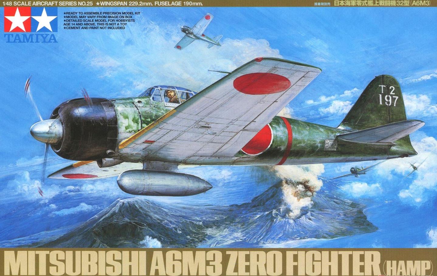 TAMIYA 61025 1/48 Scale A6M3 Type32 Zero Fighter (Zeke) Model Kit