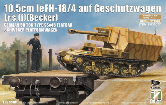 Zimi 35077 1/35 10.5cm leFH-18/4 [Becker]&50-ton Type SSy45 Platformwagen[2 in1]