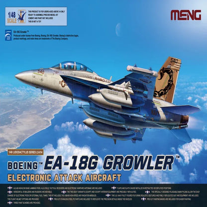 Discover the BOEING EA-18G GROWLER Aircraft Model Kit by MENG. Perfect for aviation enthusiasts and model builders, scale 1/48.