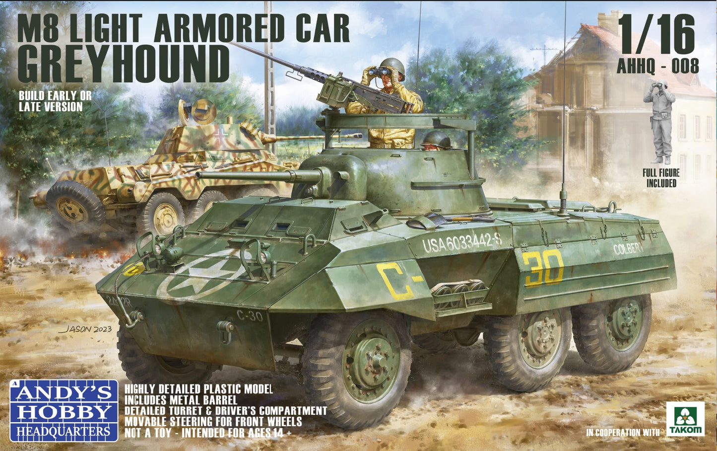 TAKOM AHHQ-008 1/16 M8 Light Armored Car Greyhound Model Kit