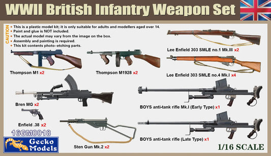Gecko Models 16GM0018 1/16 WWII British Infantry Weapon Set ModelHive