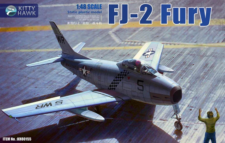 Kitty Hawk KH80155 1/48 scale FJ-2 Fury Plastic Model Kit plane - ModelHives