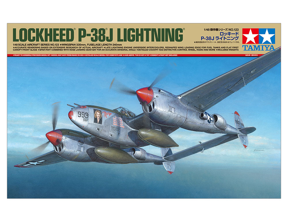 TAMIYA 61123 1/48 LOCKHEED P-38J LIGHTNING MODEL KIT